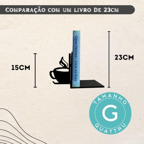 Aparador Organizador De Livros Suporte De Livro Café Preto