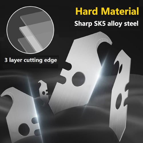 Hakenklingen, Trapezförmige Hakenklinge, Hakenklingen für Teppichmesser, 20PCS Hook Hakenklingen Cuttermesser Klingen Klingen mit Lochung für Vinyl Teppich Linoleum Tapeten und Mehr