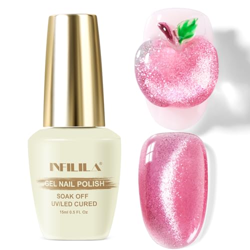 NXJ Infilila Esmalte Gel Ojo de Gato 15ML Rojo Rosa