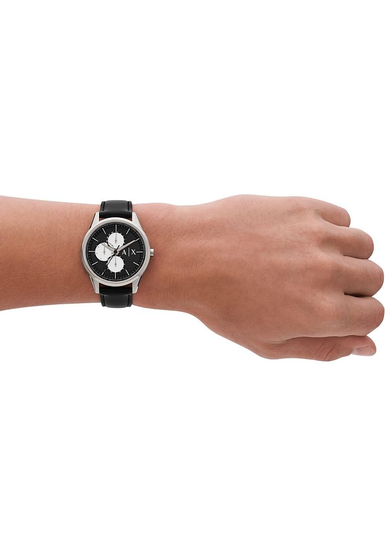 Armani Exchange Orologio da uomo, Movimento multifunzionale al quarzo e cassa da 42 mm con cinturino in pelle