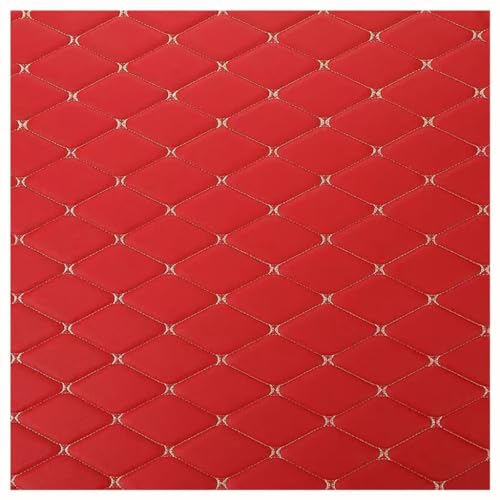 Tissu simili cuir matelassé rouge résistant pour meubles