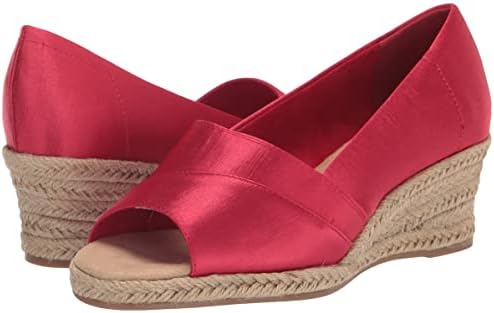 Easy Street Women's Jasper Wedge Sandal, Red Thai Silk, 12 Wide | Image 6
