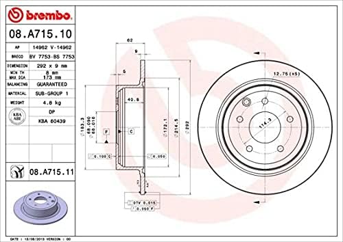 Brembo 08.A715.10 Brake DISCS - Pair