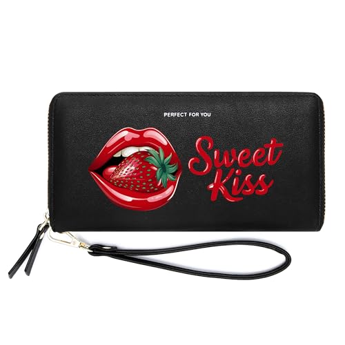 ZRTARY Customized Women's Wallet with Lip Pattern Birthday Gift,Valentine's Day Gift for Mom,Lover,Graduation Gift for Her Him 1063o