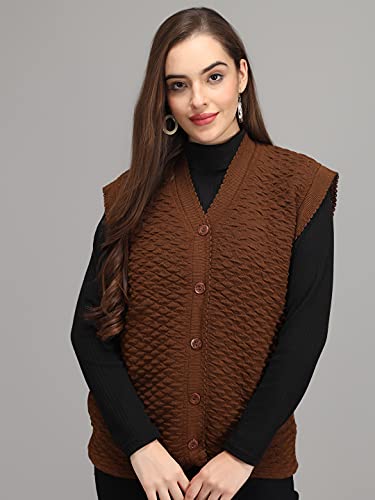 Image of eKools Women's Winterwear Woolen Sleeveless Sweaters (with Side Pockets)