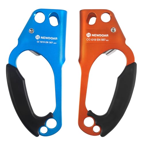 Image of NewDoar NewDoar Hand Ascender (Right Hand and Left Hand) Rock Climbing Tree Arborist Rappelling Gear Equipment Rope Clamp for 8~12MM Rope