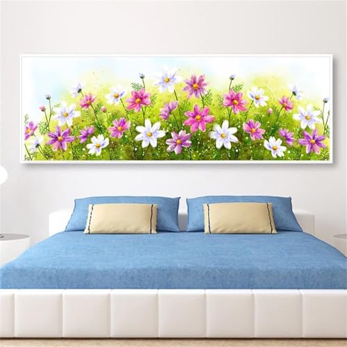 Fleur de marguerite Diamant Painting 40x80cm : créez votre décoration murale d'intérieur DIY