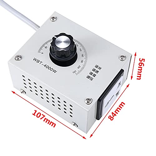 1 contrôleur de tension variable 4000 W AC 220 V avec adaptateur pour variateur de vitesse du ventilateur pour outils domestiques
