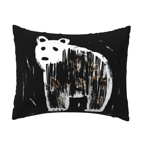 Children Drawing Bears Printed Pillowcase - 16 * 20 inches, Invisible Zipper, Breathable and Soft Pillowcase,
