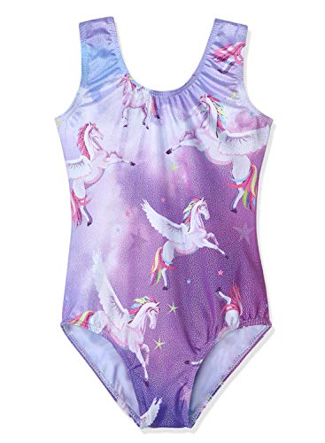 HOZIY Gymnastics Leotards for Girls Unicorn Pink Purple Sparkly Dancewear Activewear Quick Dry