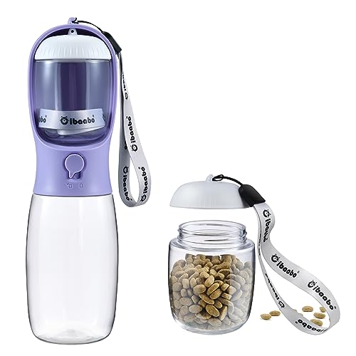Cibaabo 19oz Dog Water Bottle with Food Container