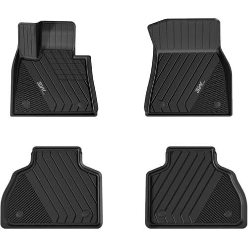 3W Fußmatten für BMW X7 G07 6-Siter 2020-2025 2026, TPE Allwetter Maßgeschneiderte Gummimatten für BMW X7 1. und 2. Reihen Set Auto Fussmatten Zubehör, Schwarz Antirutschmatten 4.BMW X7|20-2