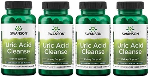 Swanson Uric Acid Cleanse – Natural Supplement Promoting Kidney Support – Features a Powerful Combination of 7 Herbs – (60 Veggie Capsules) 4 Pack Swanson Uric Acid Cleanse – Natural Supplement Promoting Kidney Support – Features a Powerful Combination of 7 Herbs – (60 Veggie Capsules) 4 Pack