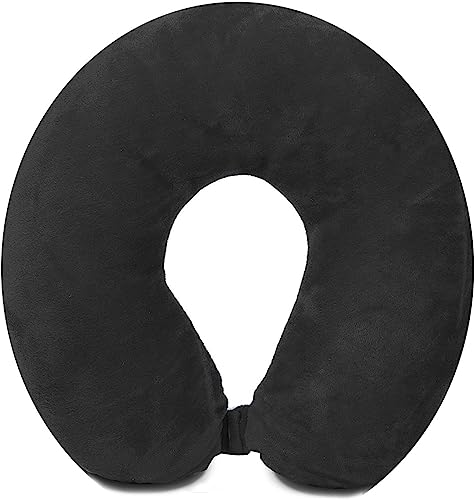 Nitsha Unisex U Shape Micro Fiber Neck Rest Comfortable Travel Neck Pillow for Men, Women - Black