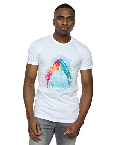 DC Comics Men's Aquaman Mera Logo T-Shirt White Small
