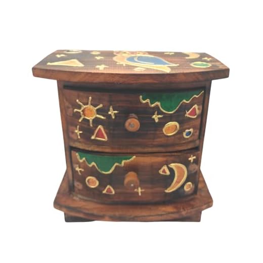 SusggO Buho Mini cajonera Madera para Poner sobre la Mesa con 2 cajones. Costurero Joyero Organizador de Escritorio. Almacenaje Artesania Decoracion Multiusos Hogar (Buho DE LA Suerte)