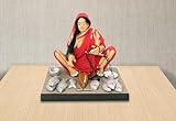 Niharika Collections Krishnanagar Handmade Clay Gift & Décor | Basic- Sitting Human Figure Miniature Idol - Fish Seller