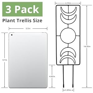 Moon Phase Plant Trellis 3 Pack, 14.25 Inch Small Trellis for Potted Plants, Metal Plant Trellis for Climbing Plants Indoor, Black Moon Phase Plant Trellis 3 Pack 1425 Inch Small Trellis for Potted Plants Metal Plant Trellis for Climbing Plants Indoor Black