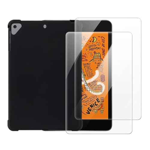 Coque iPad Mini 3 avec verre trempé intégré noir housse 2 en 1