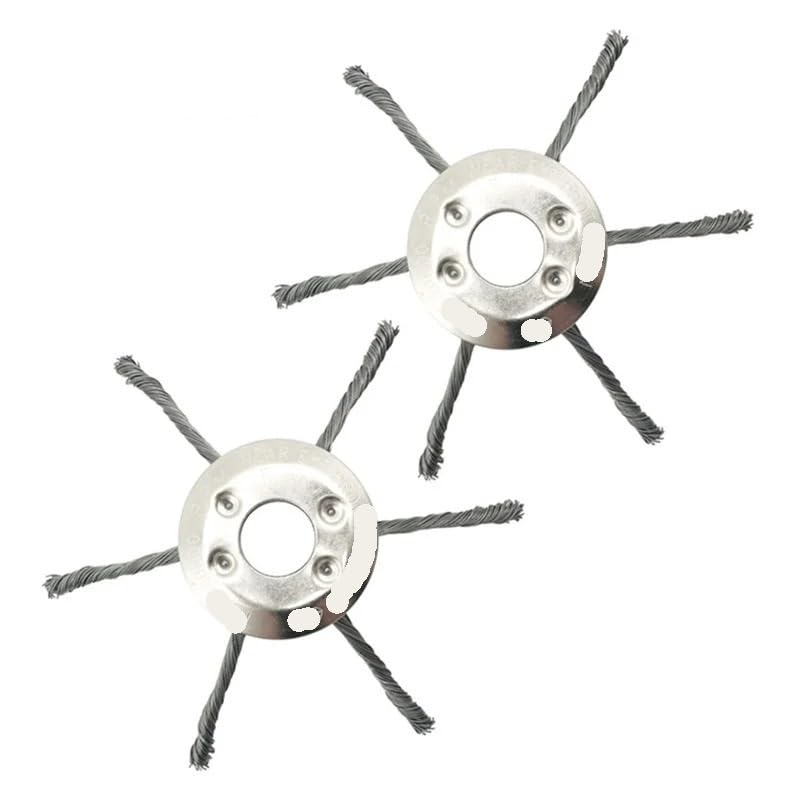 2 Pezzi for Testa Ruota in Filo di Acciaio da 8/9 Pollici Testina tagliaerba Universale Spazzola for Erbacce Rimozione Muschio ruggine(2PC 8Inch 6Claws)