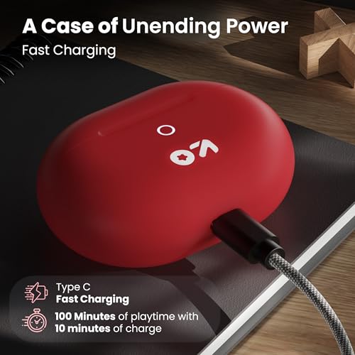 Image of GOBOULT W40 TWS with Zen Quad Mic ENC, 48Hr Playtime,13mm Large Drivers, 45ms Low Latency Gaming, 5.3v Bluetooth Calling, Fast Charging, Health Monitoring