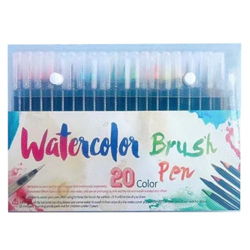 Glugahrif Pinceles | Juego de lápices para colorear | Pinceles artísticos coloridos con tinta suave para pintura, dibujo, escritura, diario de viaje, letras, escuela, niños, adultos, principiantes