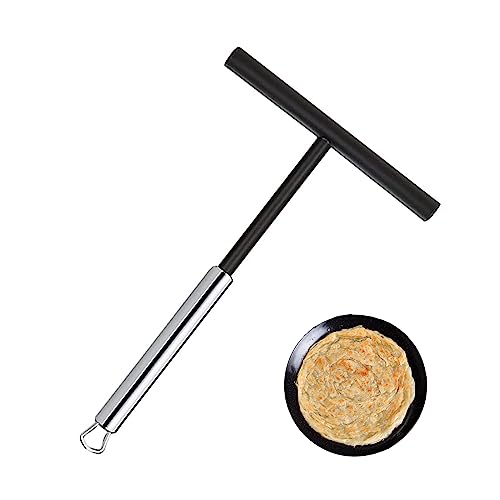 FANNAS Rastrillo Esparcidor de Masa para Crepes, 19,5 X 12,3 cm Rodillo para Crepes Stainless Steel, Repartidor de Masa en Forma de T Herramienta de Panqueques Utensilios de Crepé para Cocina y Hogar