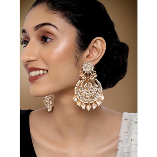 Image of Peora Kundan Faux Pearl Traditional Jewellery Set Gift for Women