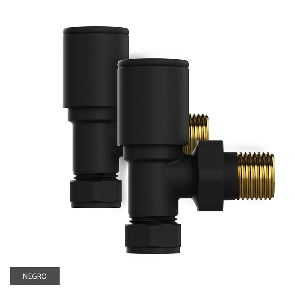 Kibath Válvula Llave radiador SECATOALLAS acabado NEGRO mate fabricado en latón