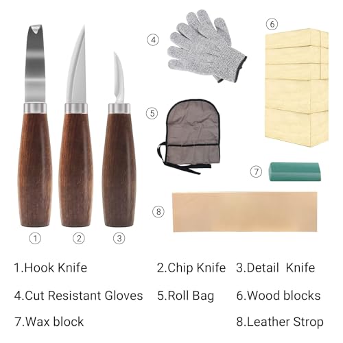 Cor Cordium WC-01 Wood Whittling Kit With Basswood Wood Blocks Gifts Set For Adults And Kids Beginners thumb #1