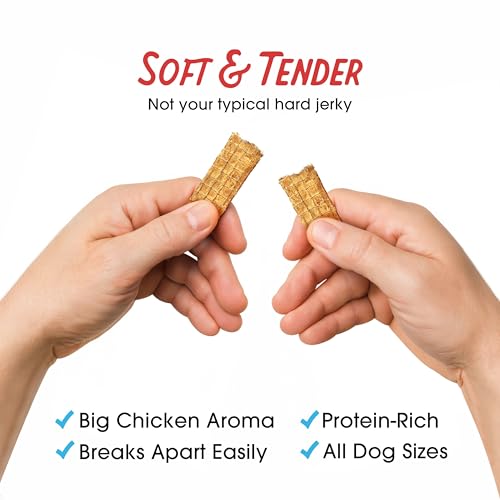 Farmland Traditions Dogs Love Chicken Jerky Dog Treats, Premium Two-Ingredient Dog Jerky with USA-Raised Chicken, 3-Pound Bag