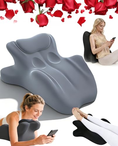 Moodie Pillow 27 Degree- Ergonomic High Density Memory Foam Support Pillow for Hip & Back Support Discreet Ergonomic Wedge Pillow for Sleeping Sitting Recovery (Gray)
