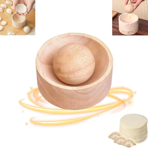 Dough Maker, Wooden Dumpling Wrapper Press, Dough Presser Dumplings Skin Pressing Tool, Dumplings Press Tool Versatile Skin Machine, Portable Wooden Dumpling Maker(1)