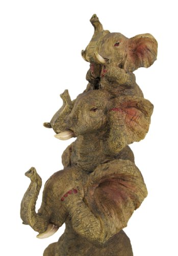 Estatua trío elefantes apilados 9.5 in miniatura 4