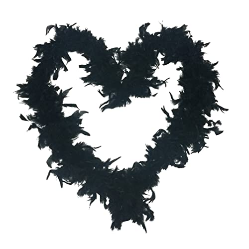 Gcroet Feather boa Noir, Danse écharpe en Plumes de Fantaisie Costume pour fête 2m écharpe en Plumes