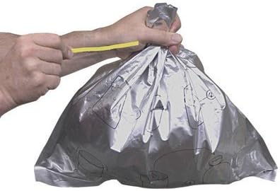 Justrite 20" X 18" Gray LDPE Disposable Bucket Liner with Twist Ties (for Smoker's Cease-Fire and Elite Smoker’s Cease-Fire Cigarette Butt Receptacle) (10 Packs)