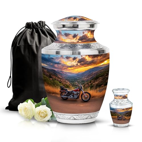 Image of Bike Urn Urns for Adult Male & Female 1 Large & 1 Small | Large Cremation for Adult Men & Women, Memorial Urn