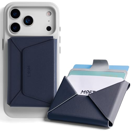 MOFT Magnetic Wallet, Slim Magnetic 8 - Card Holder, Snap Field Wallet with Pull to Access Design, RFID Blocking, MOVAS Veagn Leather Minimalist Travel Wallets for Men & Women, Navy Blue