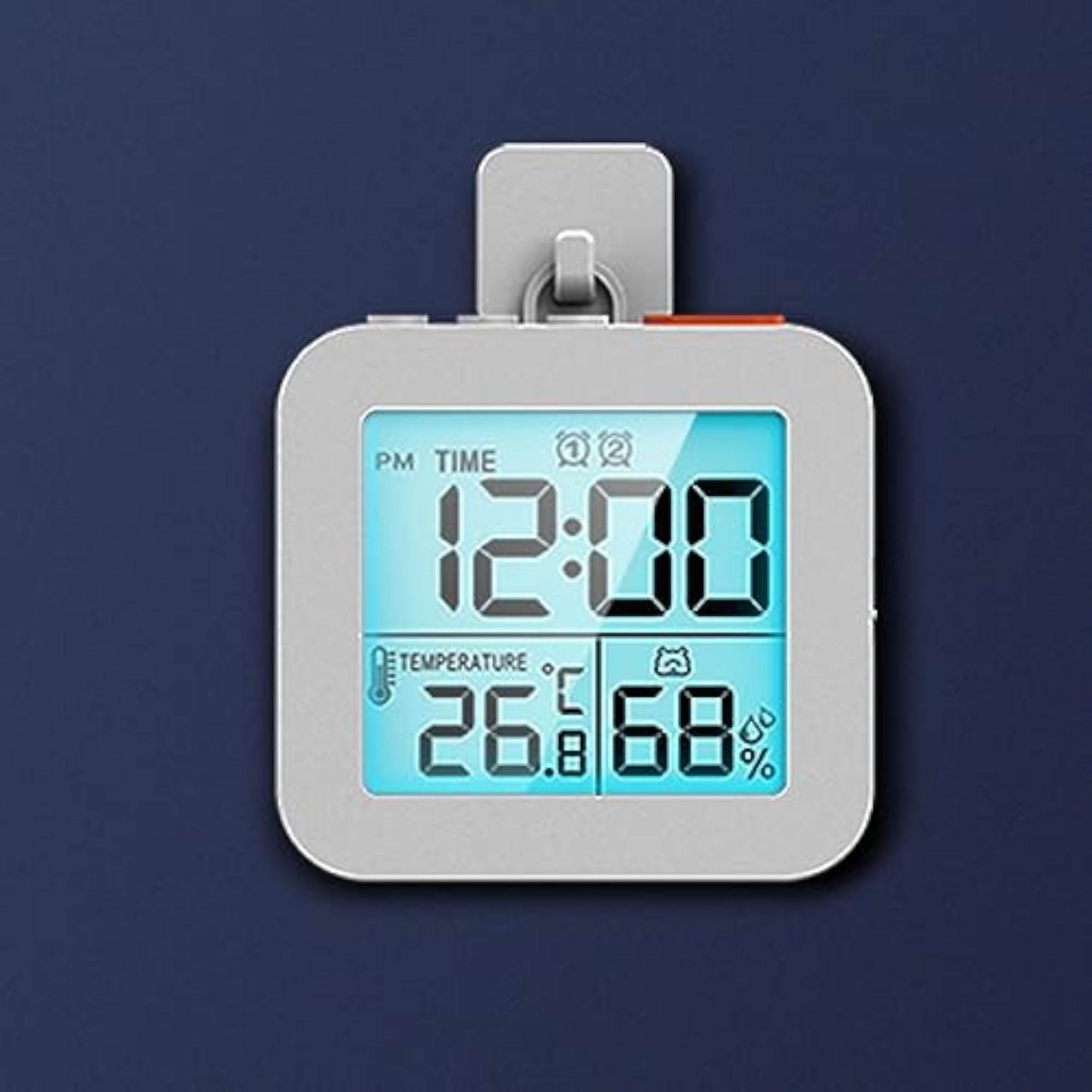 Waterproof Digital Bathroom Clock Shower Timer, White