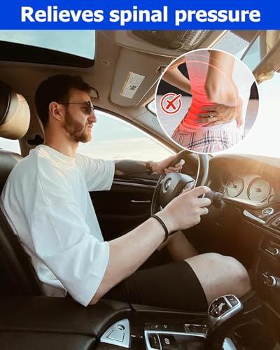 Zofory Autositzkissen aus Memory Foam, Sitzerhöhung Auto, Auto Fahrersitz Sitzkissen, Linderung von Rückenschmerzen, für Bürostühle, Autos und Lastwagen (Schwarz)