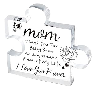 Mom Birthday Gifts Engraved Acrylic Block Puzzle for Mom Thank You Gifts Mother’S Day from Daughter Son