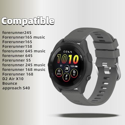 Pack de 4 correas de silicona para Garmin 20 mm miniatura 2