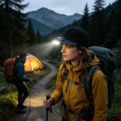 Lámpara frontal camping para sombrero ideal para senderismo nocturno y pesca 2
