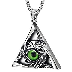 F-Metal Color:Silver; Green Evil Eye