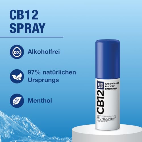 CB12 Spray: Mundspray für angenehmen Atem unterwegs, Mint/Menthol gegen Mundgeruch, 15 ml