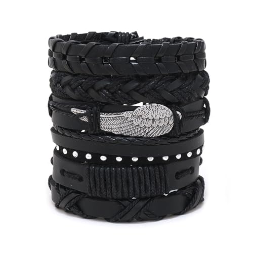30 Color Options Men's Vintage Bracelet Set - New Leather Braided Multilayer Hand String, Masculine Accessories(Leather bracelet