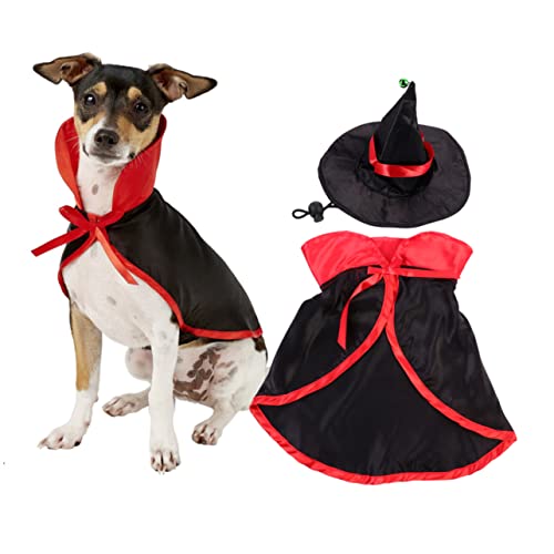 Disfraz de Capa y Sombrero de Bruja SUPVOX para Perros y Gatos M miniatura 4