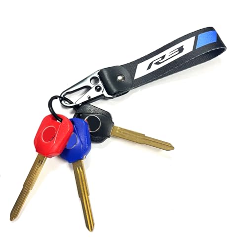 Image of Motorcycle Metal Key Holder Chain Tag With Stamp Logo Nylon Rope Compatible With Yamaha YZF R3 YZFR3