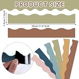 12Pcs Boho Magnetic Bulletin Board Borders for Classroom Decorations Whiteboard Strips Colorful Scalloped Trim Pastel Magnetic Border for Back to School Teacher Supplies Office Door Chalkboard Decor