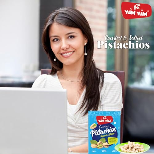 Image of YUM YUM Pistachios Roasted & Salted, Pista, 100g, Rich In Protein, Phosphorus, & Dietary Fibre, Premium Nuts & Dry Fruits, Crunchy & Delicious Healthy Snack